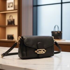 Coach Jade Black Leather Shoulder Bag